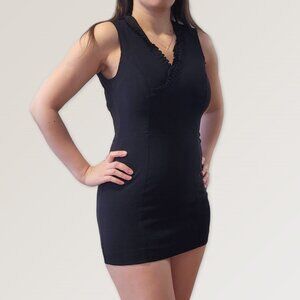 Black Party Christmas Mini Dress Cocktail Wavy V-neck Classic Dress Size…